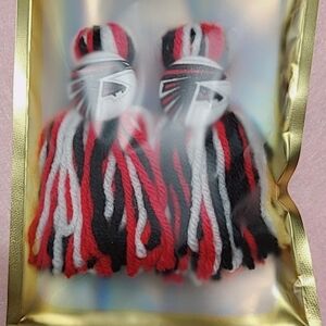 Vibrant Red and Black Tassel Earrings